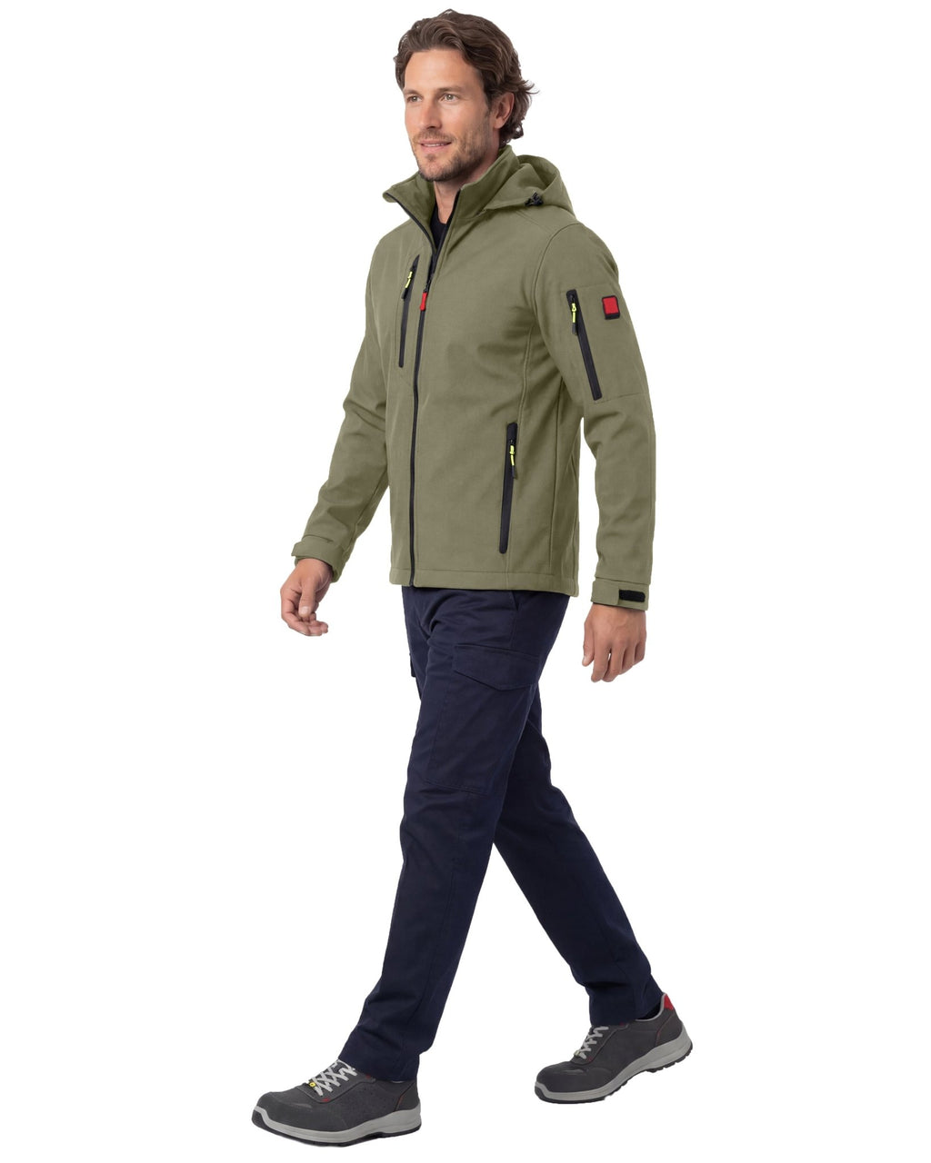 Herren leichte Softshelljacke mit Stehkragen & abnehmbarer Kapuze Creek LIT