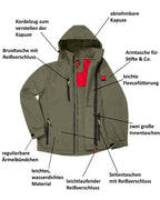 Herren leichte Softshelljacke mit Stehkragen & abnehmbarer Kapuze Creek LIT