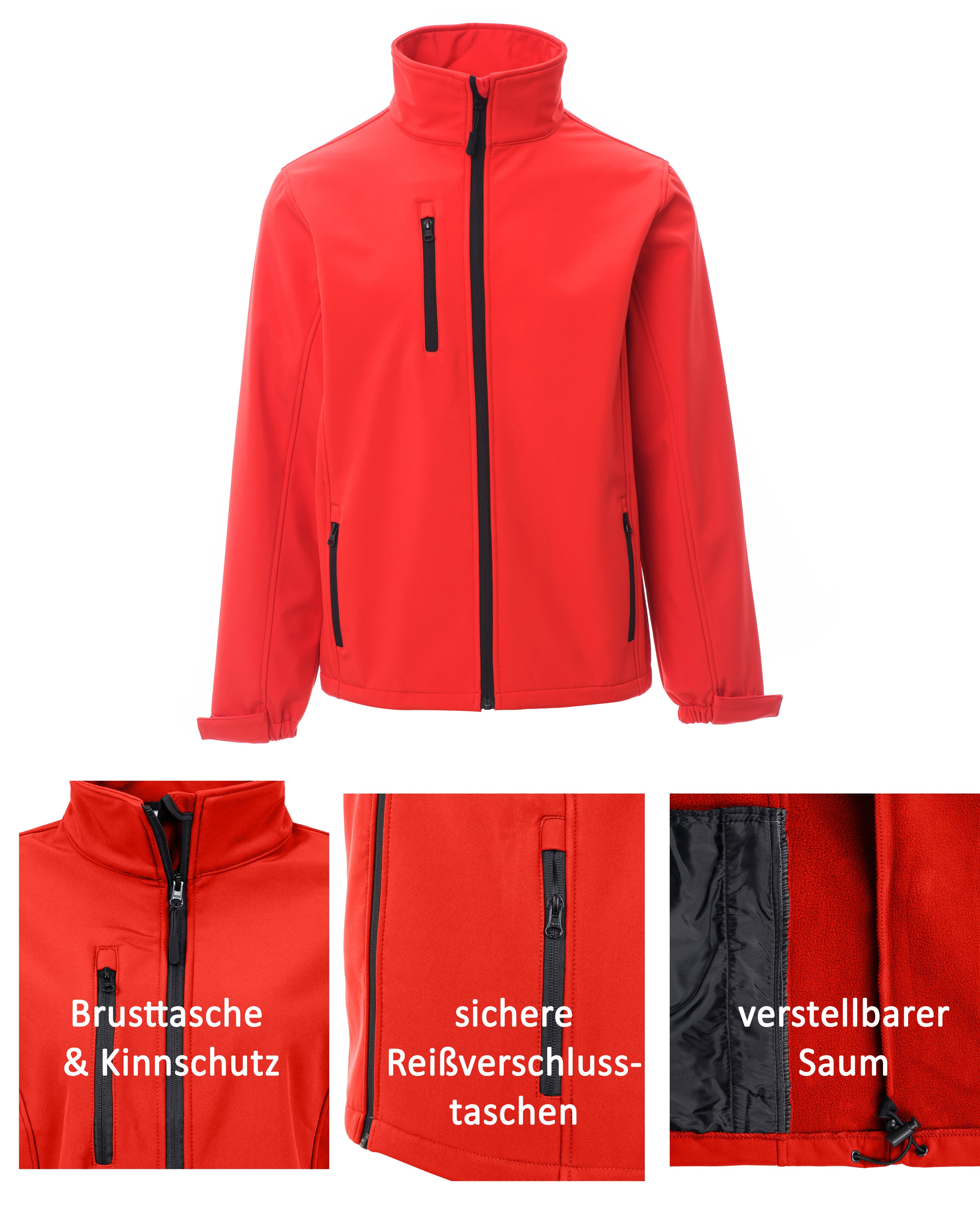 Herren Softshelljacke tailliert mit Stehkragen Arbeitsjacke Dublin