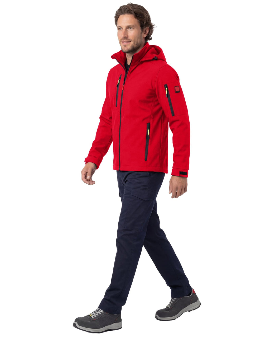 Herren leichte Softshelljacke mit Stehkragen & abnehmbarer Kapuze Creek LIT