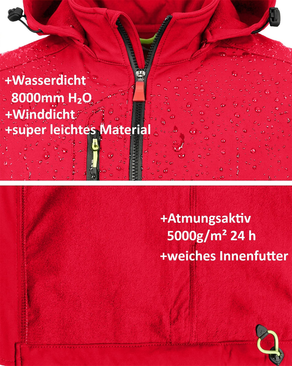 Herren leichte Softshelljacke mit Stehkragen & abnehmbarer Kapuze Creek LIT