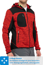 Herren Softshelljacke mit funktionalen Taschen in Rot
