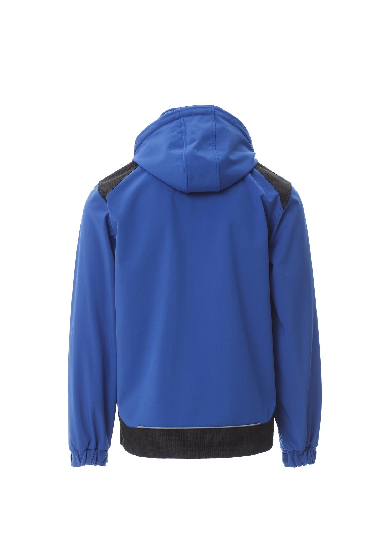 Herren Softshelljacke mit abnehmbarer und verstellbarer Kapuze in Blau