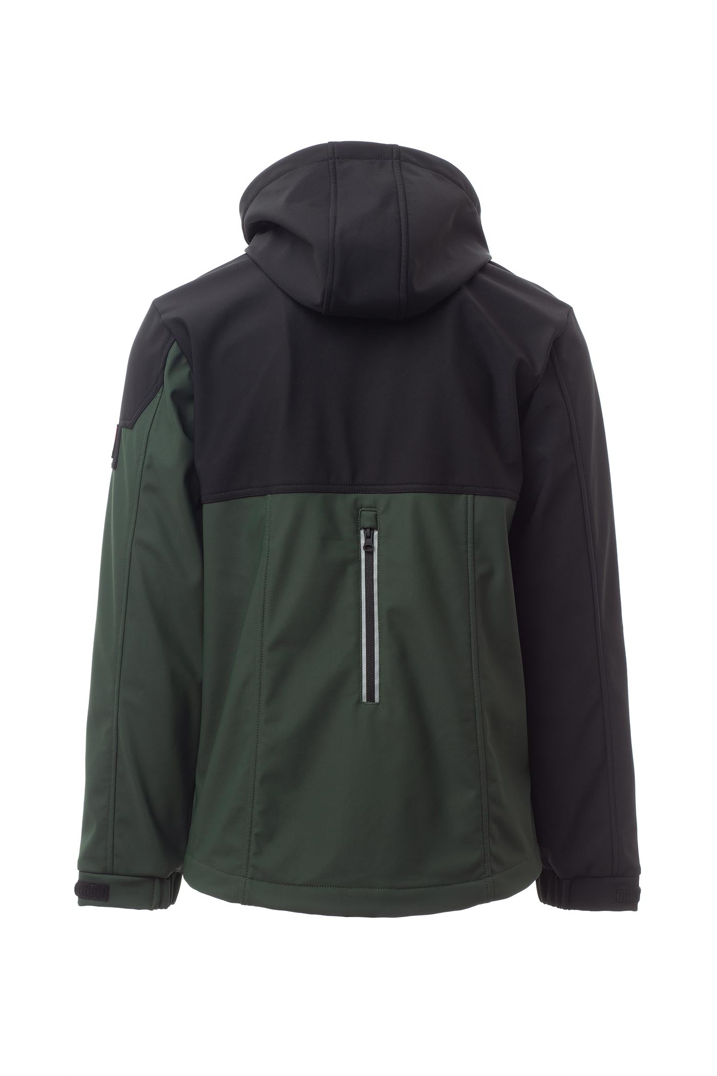 Softshelljacke Herren mit Kapuze und verstellbaren Manschetten in Grün