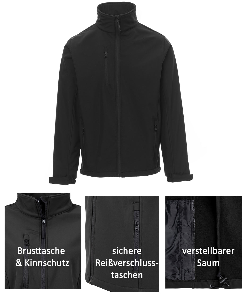 Herren Softshelljacke tailliert mit Stehkragen Arbeitsjacke Dublin
