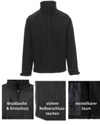 Herren Softshelljacke tailliert mit Stehkragen Arbeitsjacke Dublin