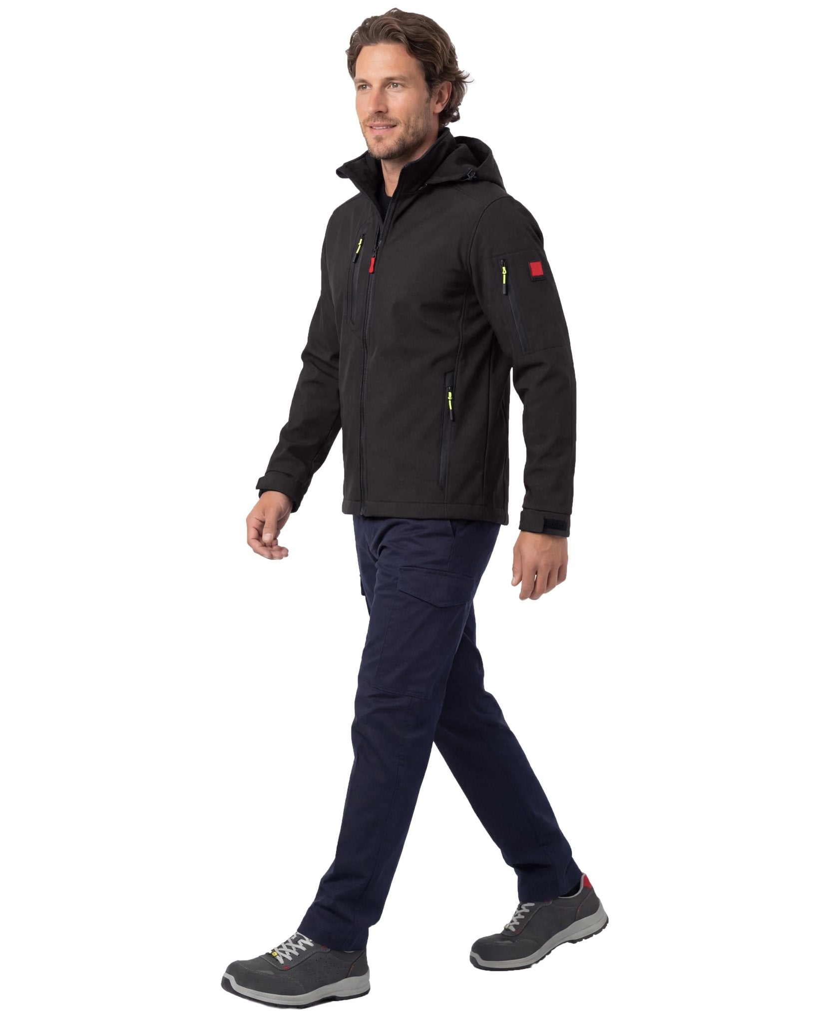 Herren leichte Softshelljacke mit Stehkragen & abnehmbarer Kapuze Creek LIT