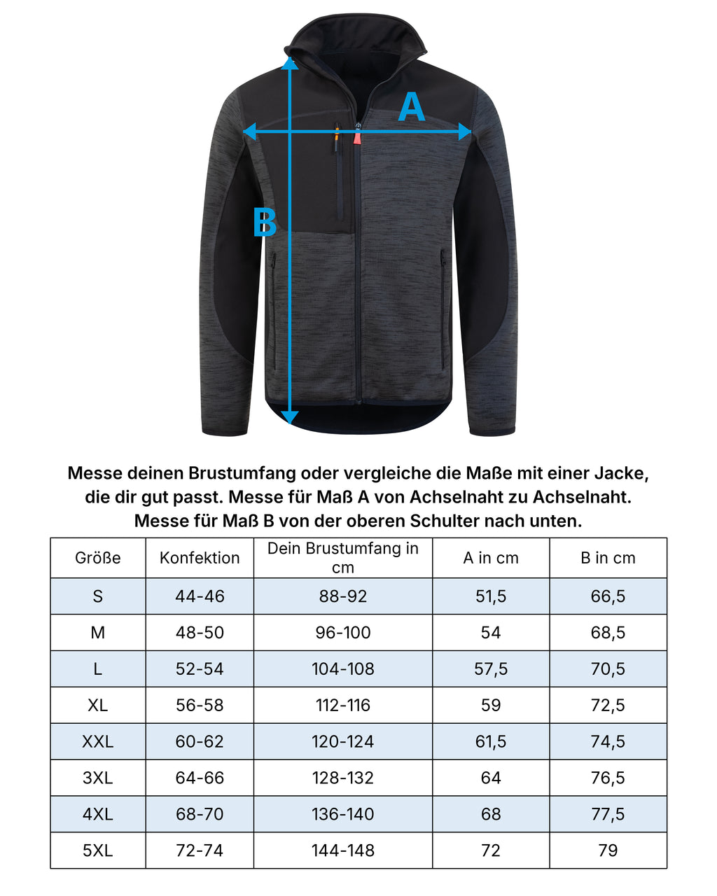 Workwear Jacke Herren Strick-Softshell zweifarbig Travel