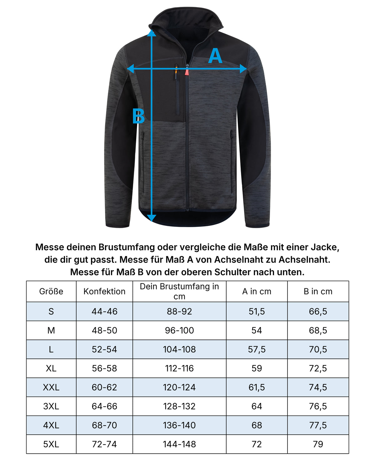 Workwear Jacke Herren Strick-Softshell zweifarbig Travel