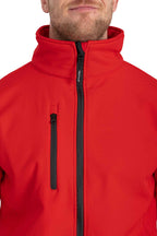 Herren Softshelljacke mit Brusttasche in Rot