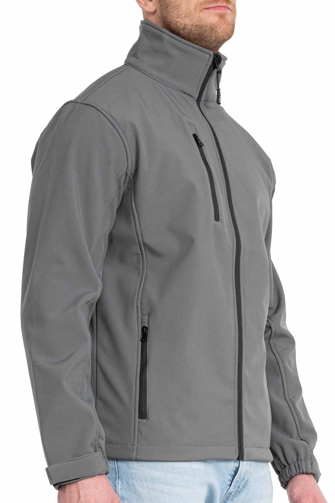 Herren Softshelljacke mit Seitentasche mit Reißverschluss in Anthrazit