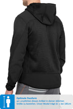Herren Softshelljacke mit Strickgewebe und Kapuze in Schwarz