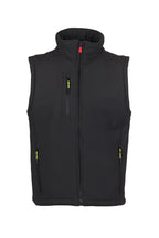 Herren Softshellweste mit Stehkragen und Taschen in Anthrazit