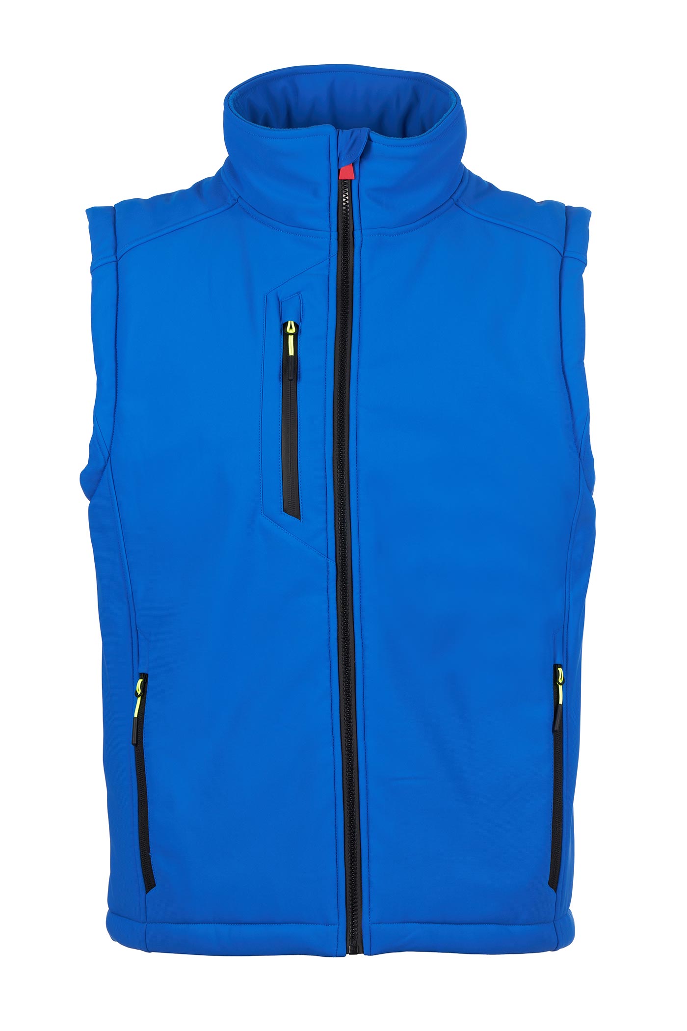 Herren Softshellweste mit Stehkragen und Taschen in Blau