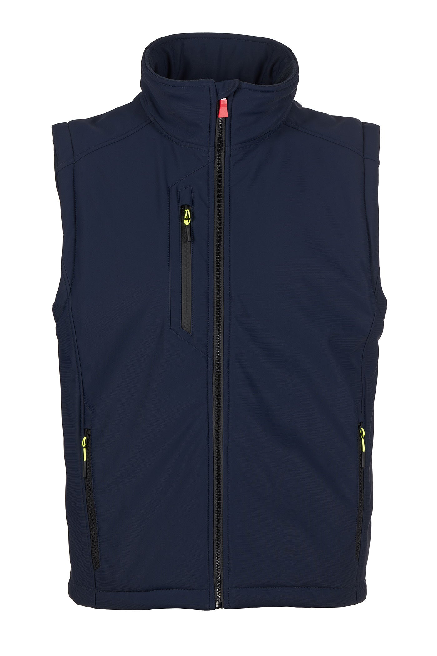 Herren Softshellweste mit Stehkragen und Taschen in Dunkelblau