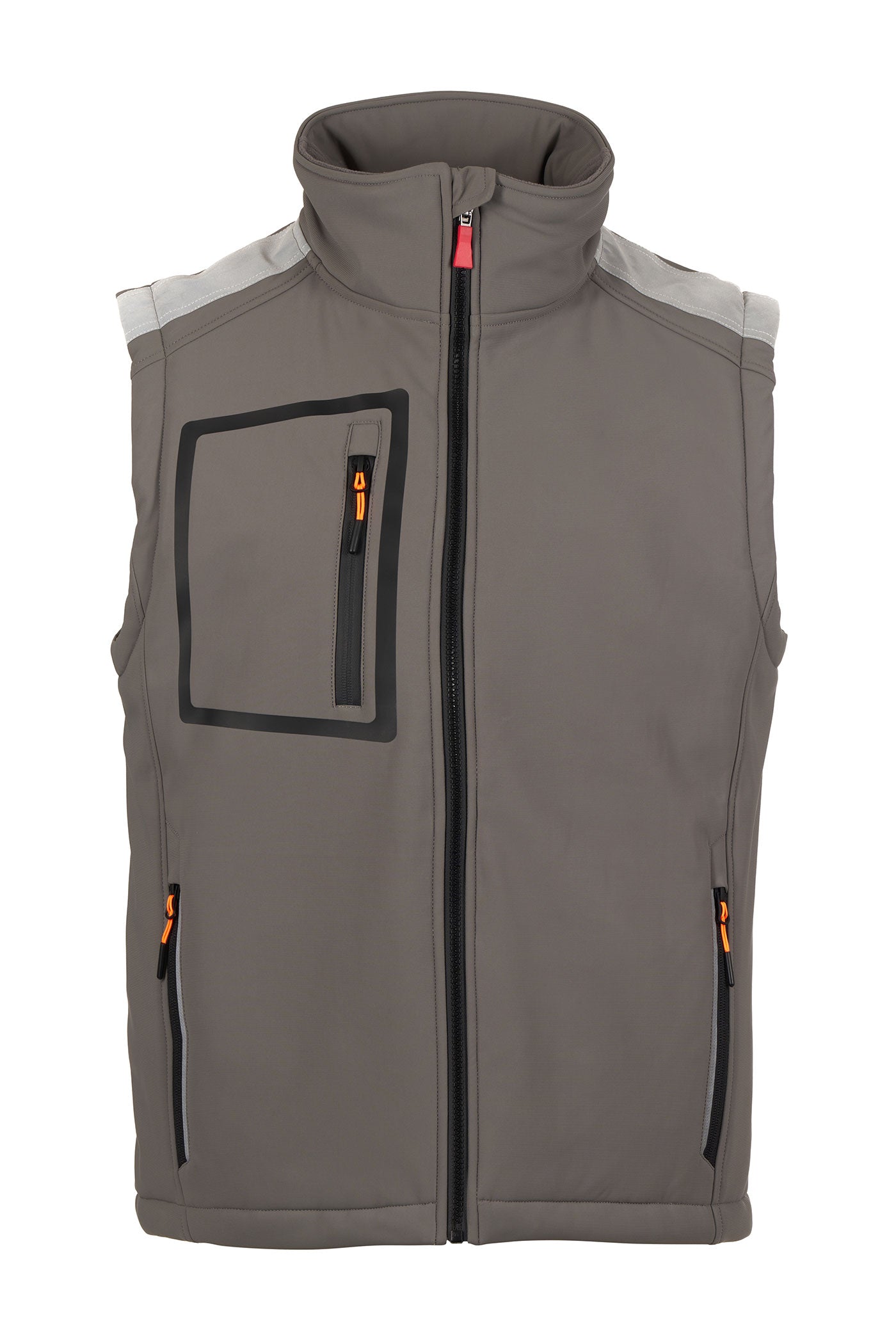 Herren Softshellweste mit Reißverschlusstaschen in Grau