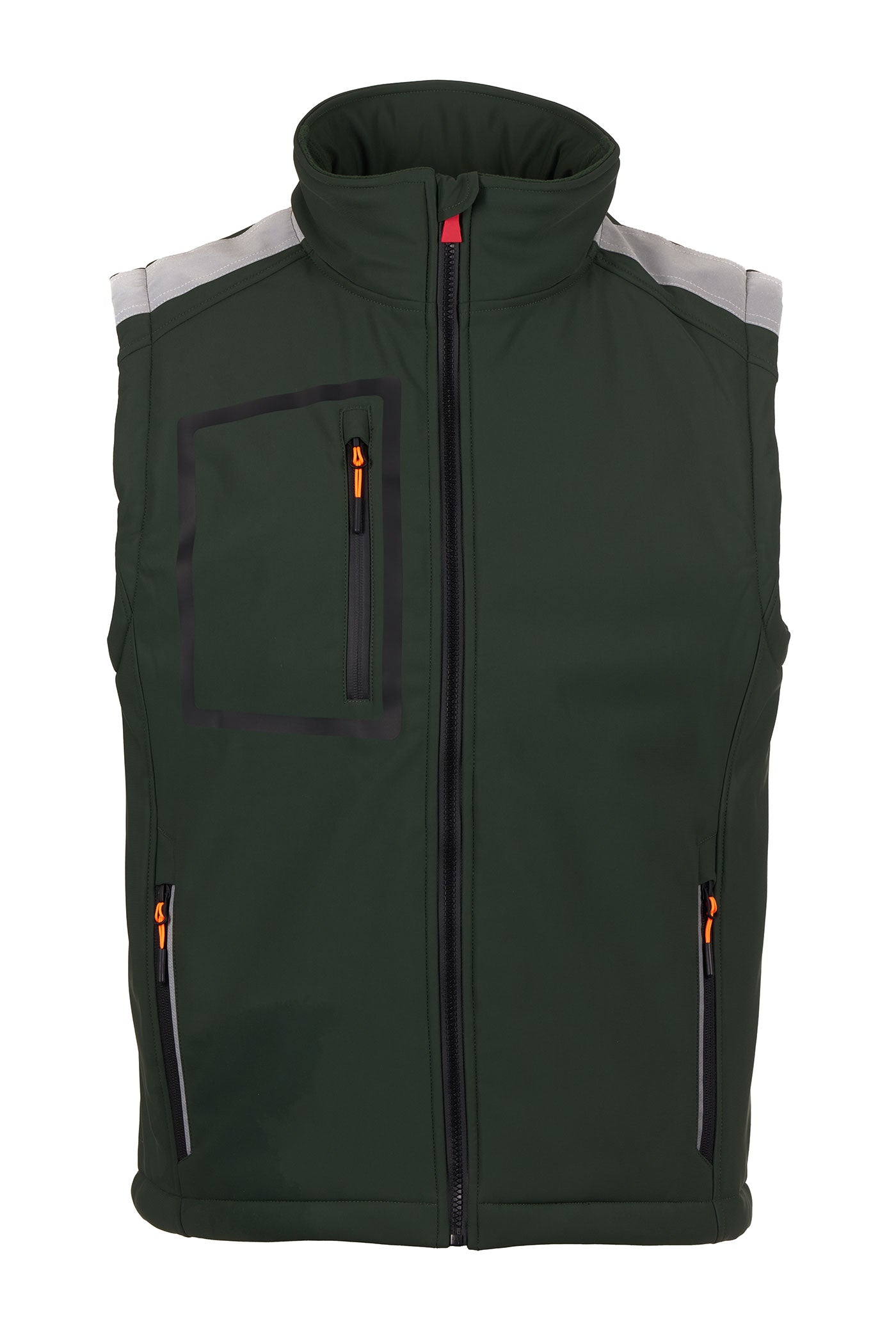 Herren Softshellweste mit Reißverschlusstaschen in Grün