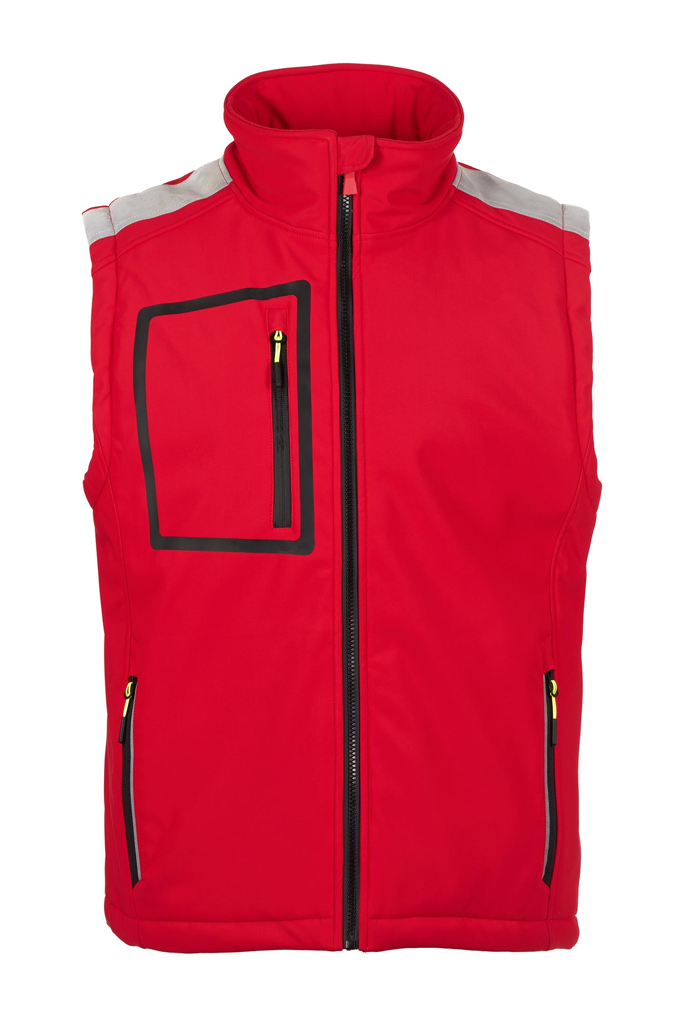 Herren Softshellweste mit Reißverschlusstaschen in Rot