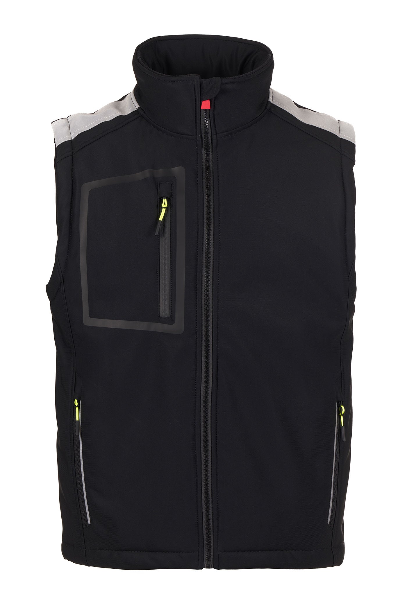 Herren Softshellweste mit Reißverschlusstaschen in Schwarz