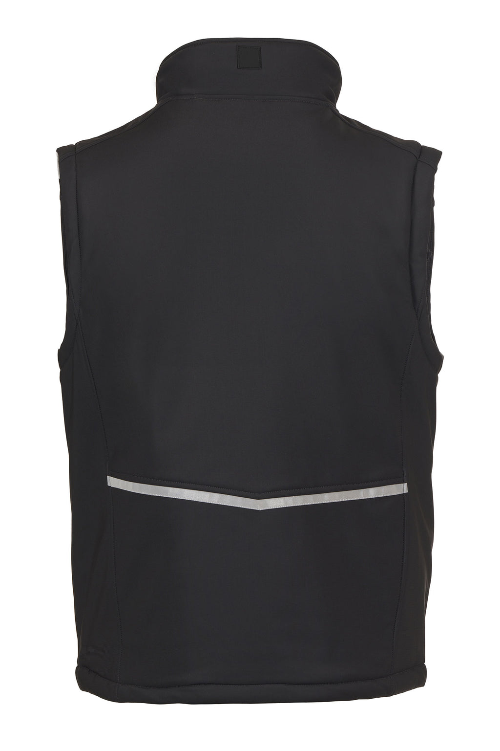 Herren gefütterte Arbeitsweste aus Softshell mit Reflexstreifen und Stehkragen in Anthrazit