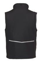 Herren gefütterte Arbeitsweste aus Softshell mit Reflexstreifen und Stehkragen in Anthrazit