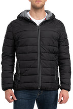 Herren Steppjacke mit Taschen in Schwarz
