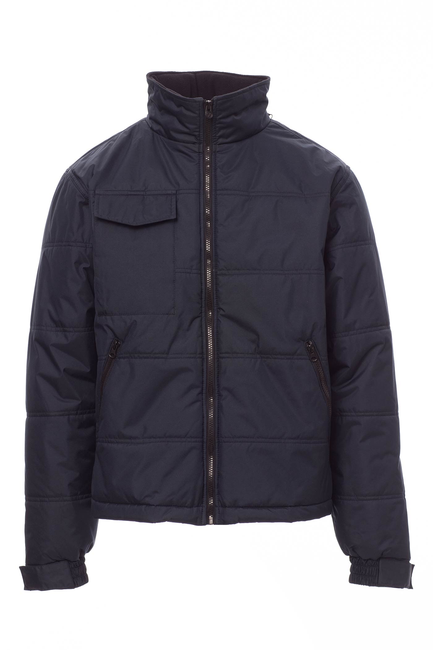 Herren Steppjacke mit Kapuze und Brusttasche in Dunkelblau