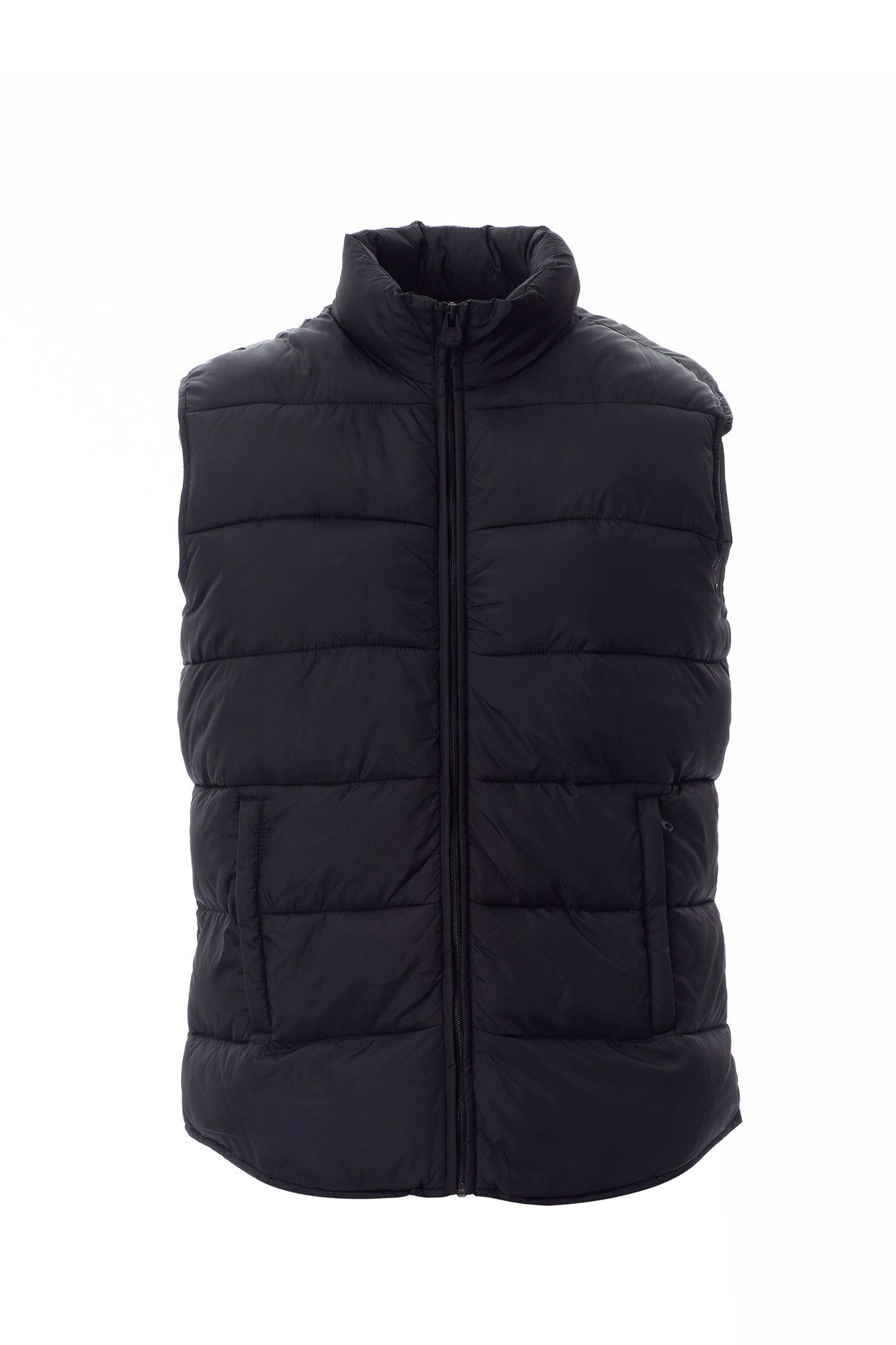 Herren Steppweste im Daunenlook mit seitlichen Reißverschlusstaschen in Schwarz