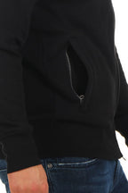 robuste Sweatjacke mit Seitentaschen in Schwarz