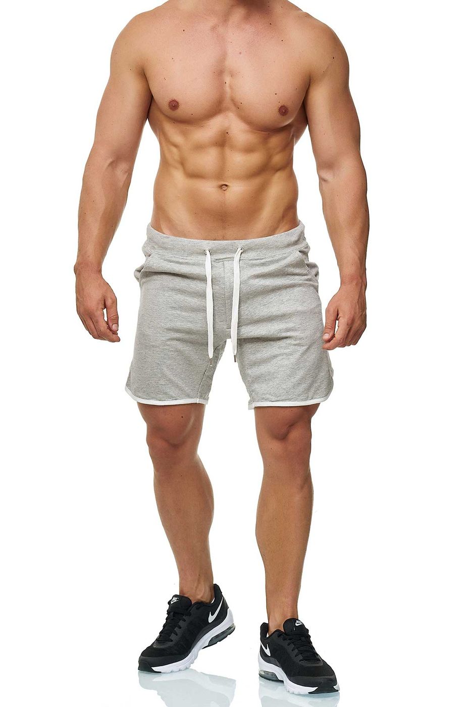 Sportliche Shorts für Männer mit Bendel in Grau