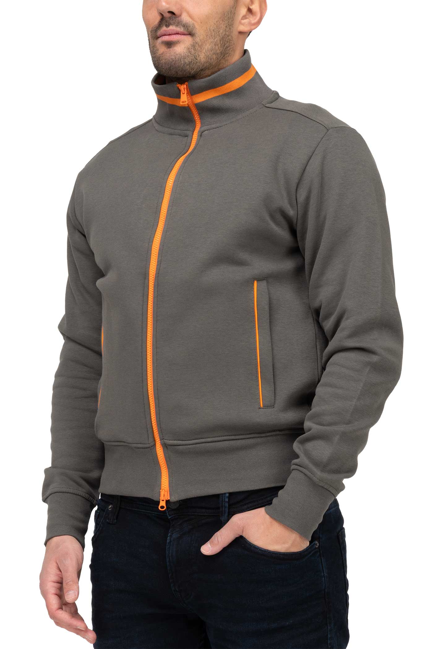 Herren sportliche Sweatjacke für Alltag und Freizeit in Anthrazit