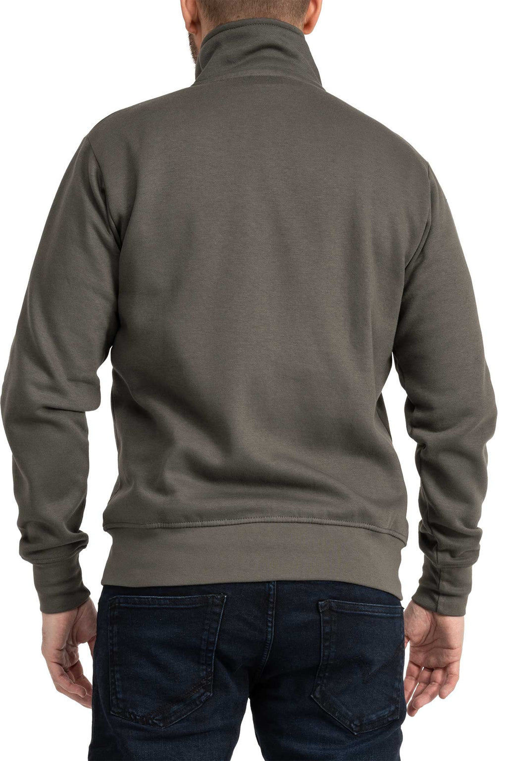 Herren Sweatjacke mit durchgehendem Reißverschluss in Anthrazit