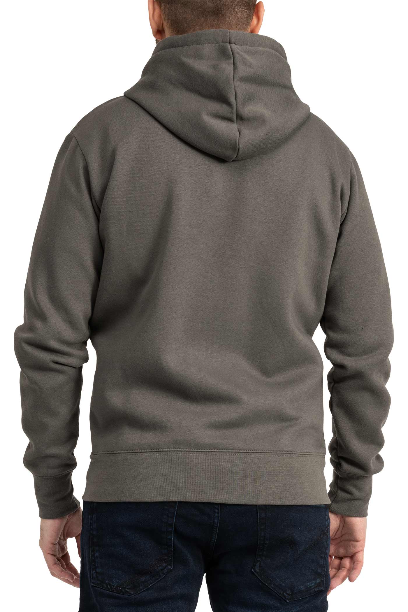 Herren Kapuzenjacke mit Stehkragen und Rippstrickbündchen in Anthrazit