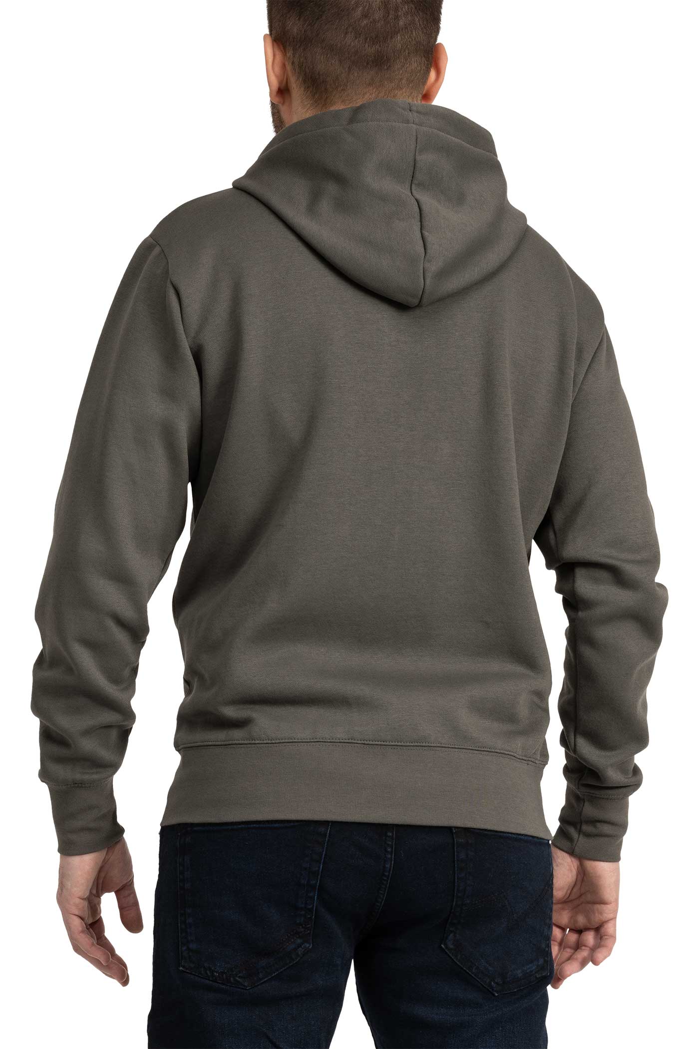 Herren Kapuzenjacke mit Stehkragen und durchgängigem Reißverschluss in Anthrazit