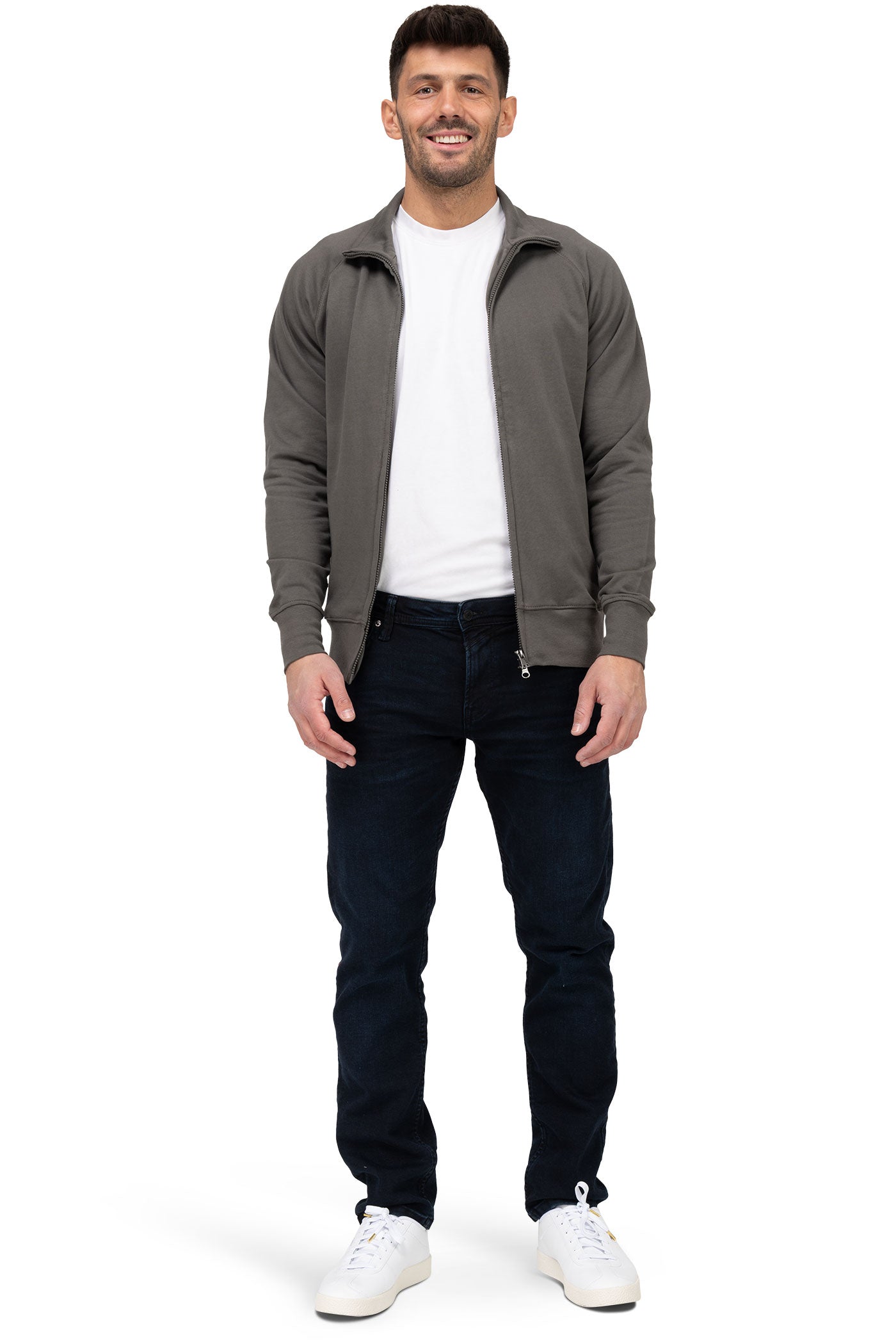 Herren günstige Sportjacke Sweatjacke für Männer in Anthrazit