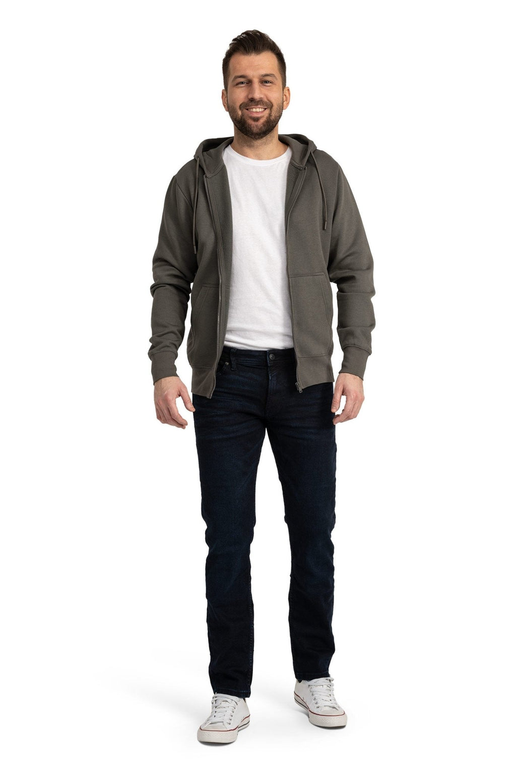 hochwertige Sweatjacke in großen Größen in Anthrazit