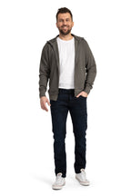 Herren Sweatjacke mit Stehkragen und Seitentaschen aus Baumwolle in Anthrazit