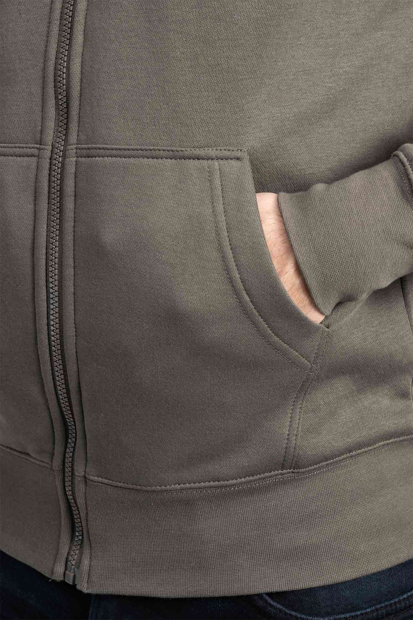 Herren Sweatjacke mit Seitentaschen in Anthrazit