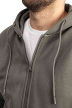Sweatjacke Herren mit Kordelzug und Kapuze in Anthrazit