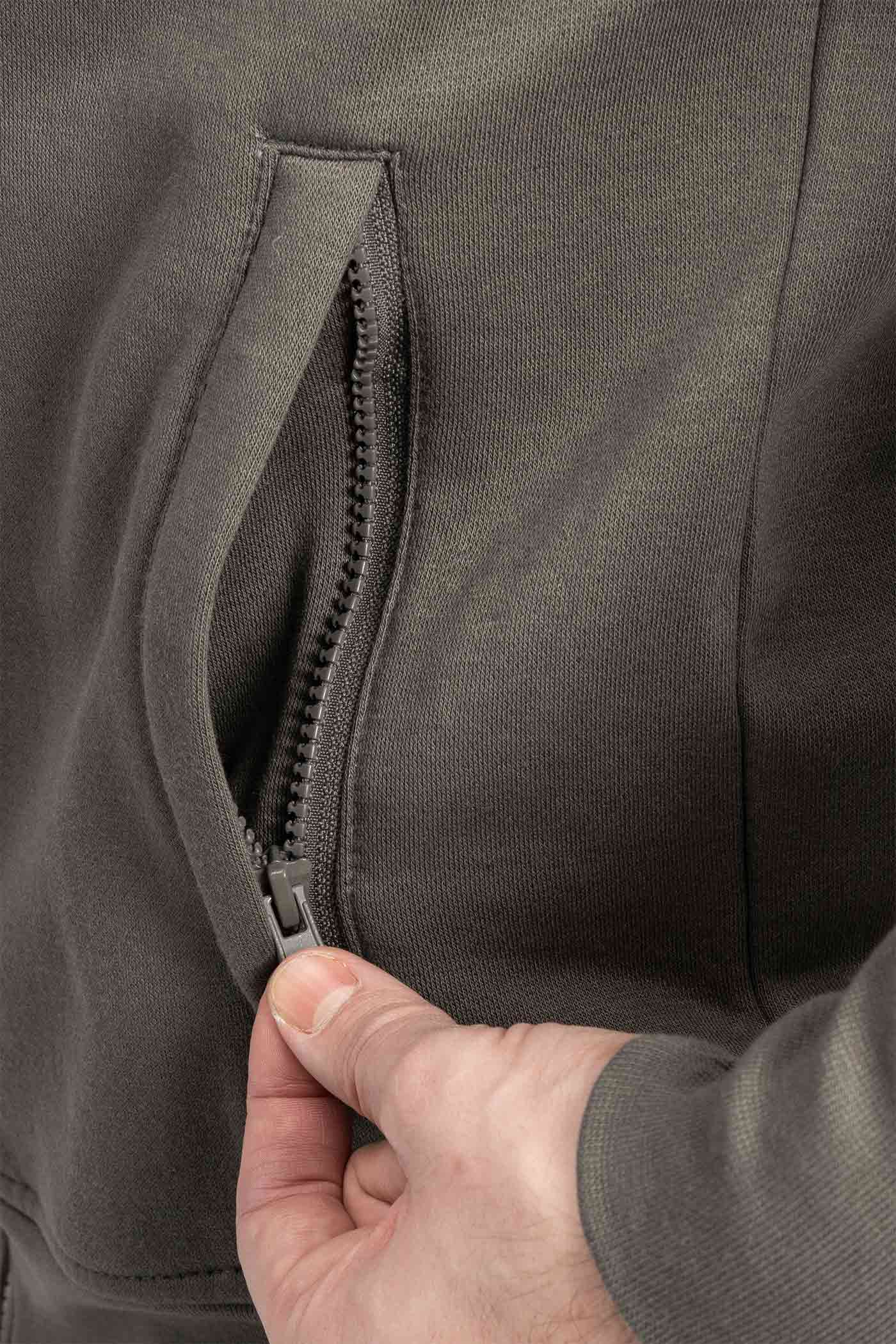 Herren Jacke mit Reißverschlusstaschen in Anthrazit