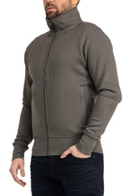 Herren Sweatjacke mit Stehkragen in Anthrazit