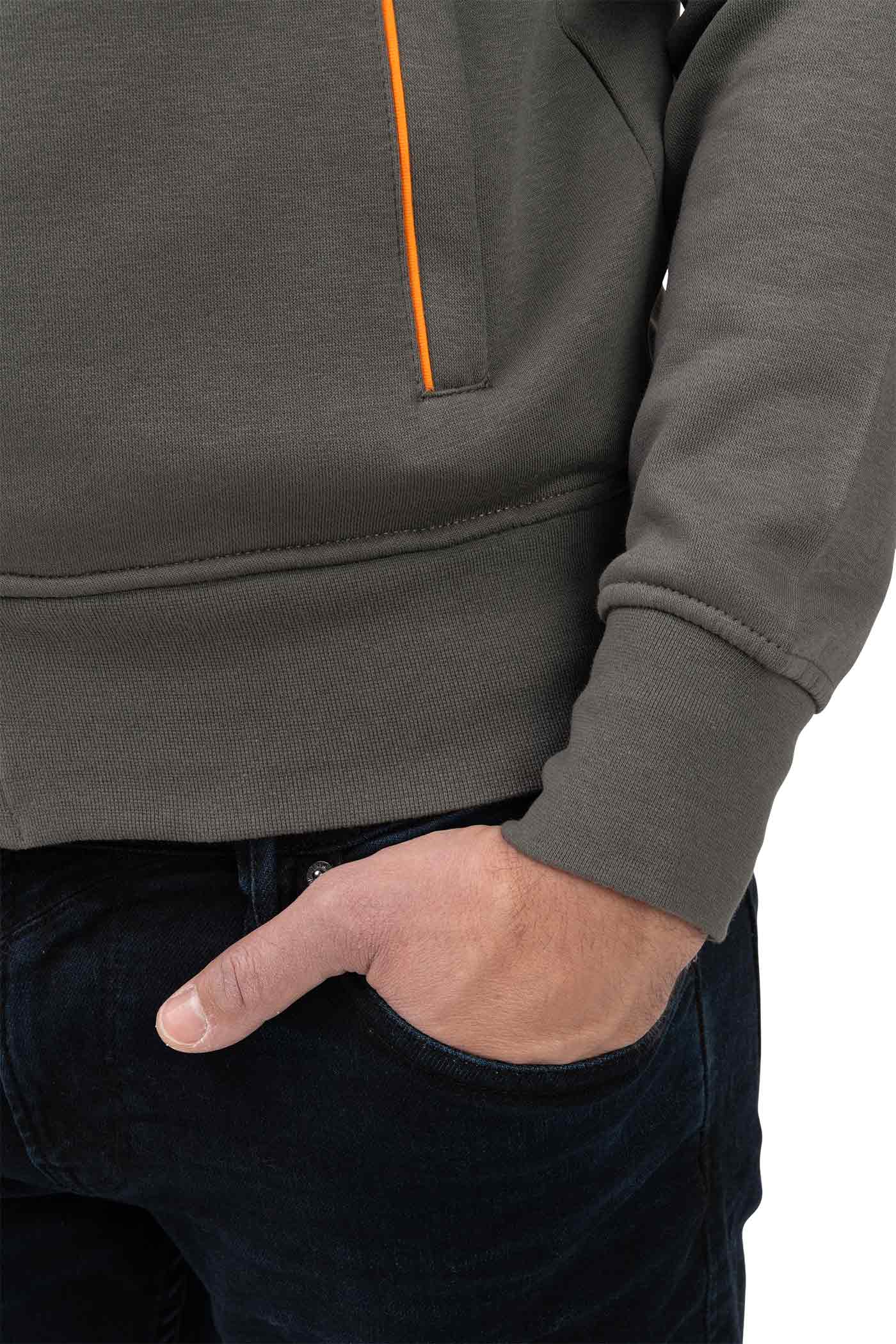Herren Sweatjacke mit elastischem Ärmelbündchen Feinripp in Anthrazit