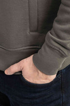 Herren Sweatjacke mit Feinripp an Ärmeln und Taille in Anthrazit