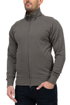 Herren günstige Basic Sweatjacke in Anthrazit
