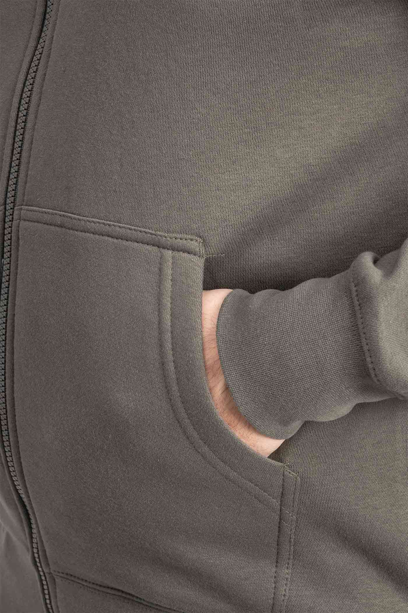 Herren Sweatjacke mit Seitentaschen in Anthrazit