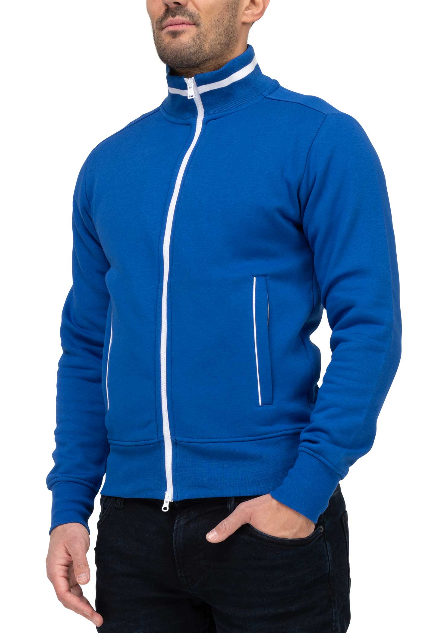 Herren sportliche Sweatjacke für Alltag und Freizeit in Blau