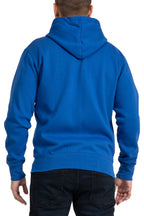 Herren Kapuzenjacke mit Stehkragen und Rippstrickbündchen in Blau