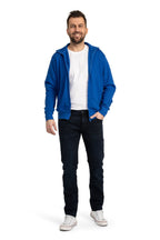 Herren Sweatjacke mit Stehkragen und Seitentaschen aus Baumwolle in Blau