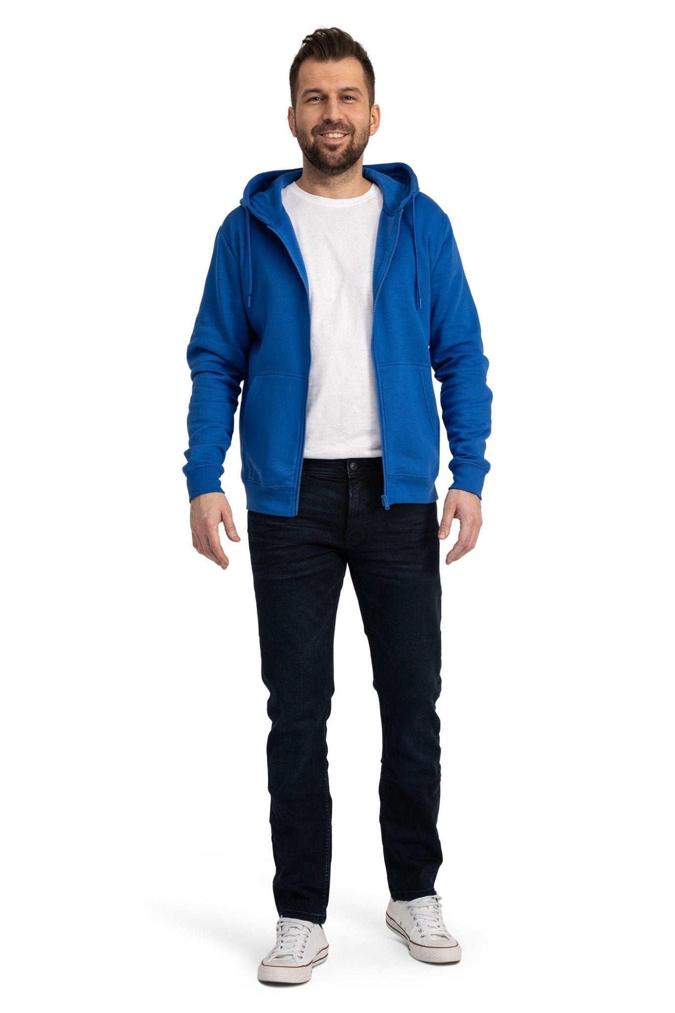 hochwertige Sweatjacke in großen Größen in Blau