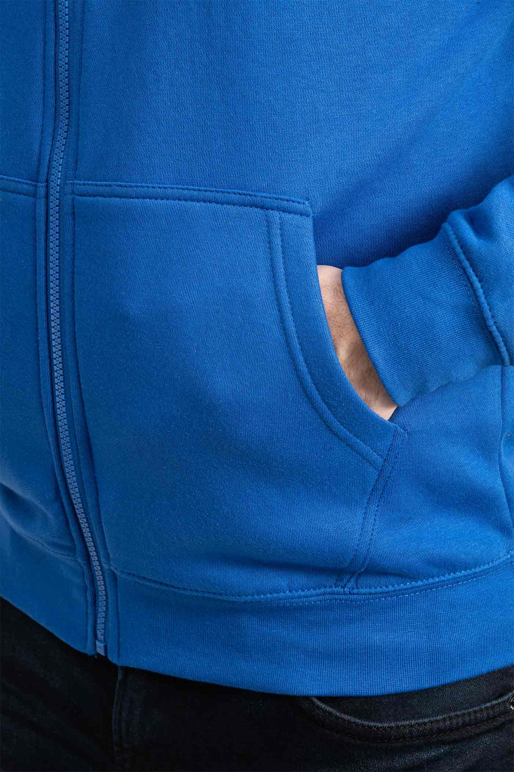 Herren Sweatjacke mit Seitentaschen in Blau